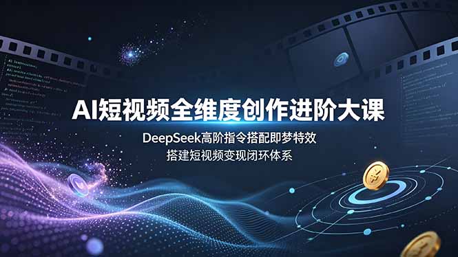 AI短视频全维度创作进阶大课,DeepSeek高阶指令搭配即梦特效,搭建短视频变现闭环体系-知芽创业社