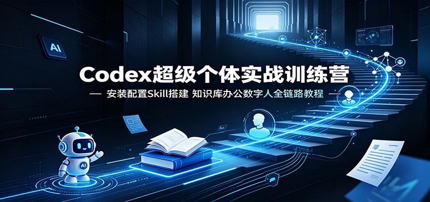 Codex超级个体实战训练营：安装配置Skill搭建，知识库办公数字人全链路教程-知芽创业社