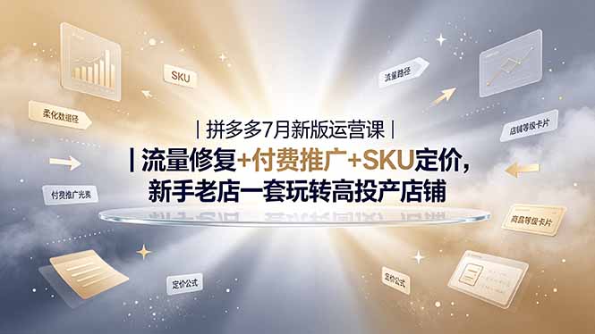 2026拼多多掘金运营私教大课-7月,流量推广定价申诉全覆盖,一套打法稳定店铺长期出单-知芽创业社