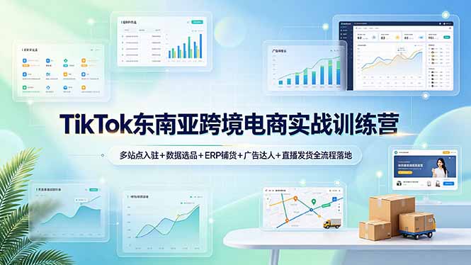 TikTok东南亚跨境电商实战训练营:多站点入驻+数据选品+ERP铺货+广告达人+直播发货全流程落地-知芽创业社