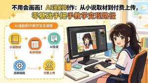 不用会画画！AI漫剧制作：从小说取材到付费上传，零基础手把手教学变现路径(更新-知芽创业社