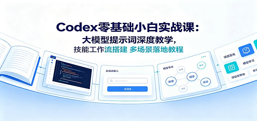 Codex零基础小白实战课：大模型提示词深度教学，技能工作流搭建多场景落地教程-知芽创业社