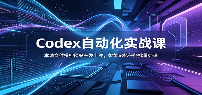 Codex自动化实战课:本地文件操控网站开发上线,智能记忆任务批量处理-知芽创业社