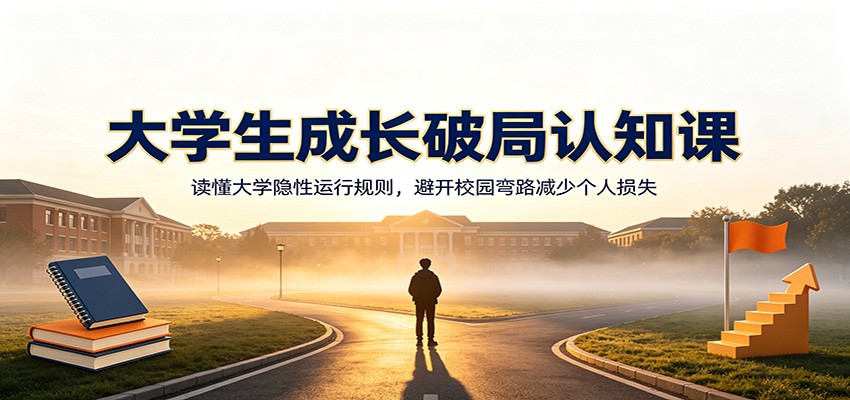 大学生成长破局认知课：读懂大学隐性运行规则，避开校园弯路减少个人损失-知芽创业社