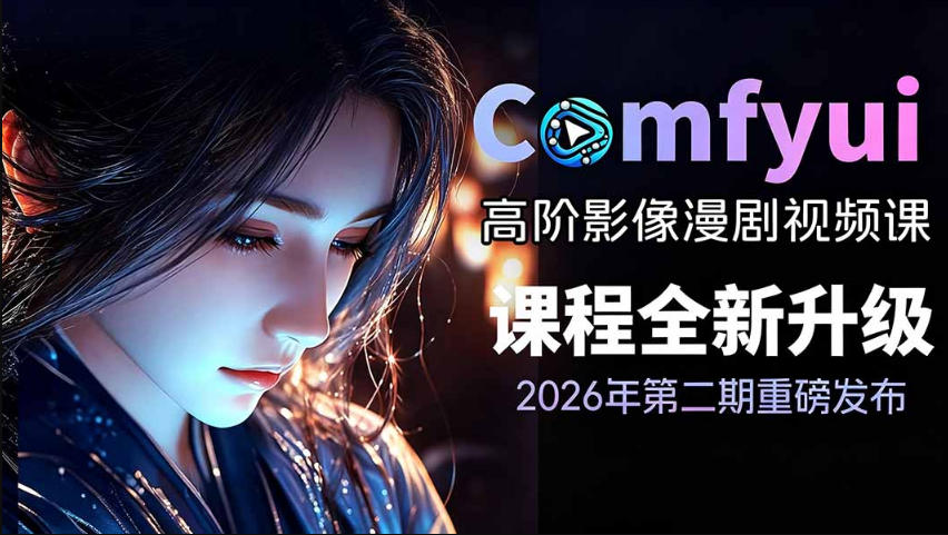 2026新版ComfyUI漫剧动画全流程实战课,0基础入门到进阶全流程动态漫,轻松实现流量变现-知芽创业社