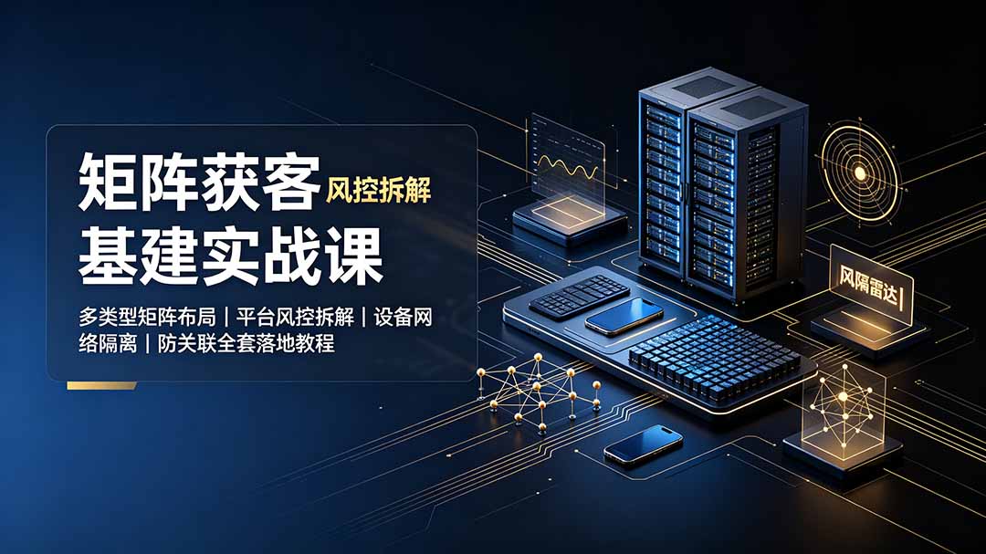 矩阵获客基建实战课:多类型矩阵布局|平台风控拆解|设备网络隔离|防关联全套落地教程-知芽创业社