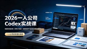 2026一人公司Codex实战课◆智能体技能封装|即梦API视频|电商视觉PPT自动化全套实操教学-知芽创业社