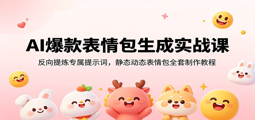 AI爆款表情包生成实战课：反向提炼专属提示词，静态动态表情包全套制作教程-知芽创业社