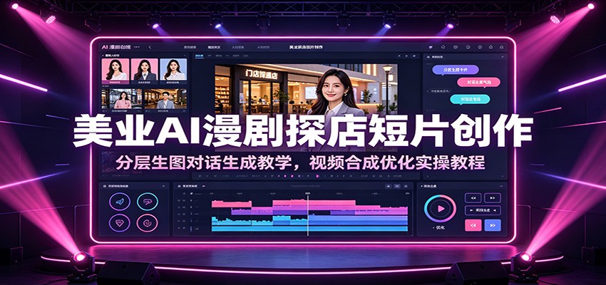 美业AI漫剧探店短片创作:分层生图对话生成教学,视频合成优化实操教程-知芽创业社