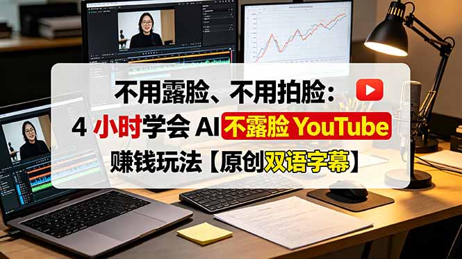 不用露脸、不用拍脸:4 小时学会 AI 不露脸 YouTube 赚钱玩法【原创双语字幕】-知芽创业社