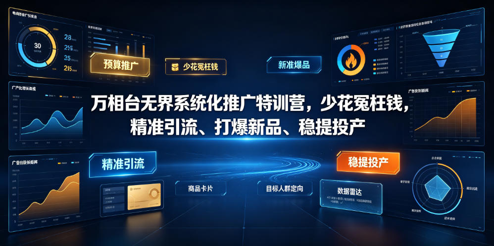 万相台无界系统化推广特训营VI0.0,少花冤枉钱,精准引流、打爆新品、稳提投产(全程录音+字幕)-知芽创业社