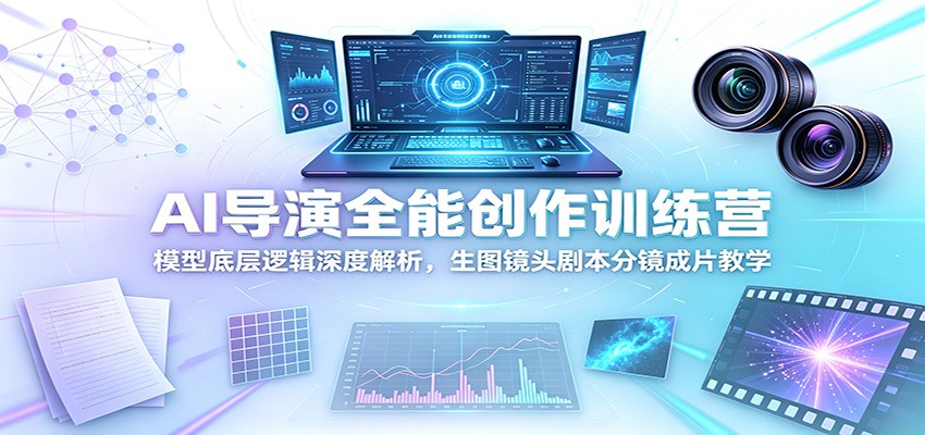 AI导演全能创作训练营:模型底层逻辑深度解析,生图镜头剧本分镜成片教学-知芽创业社