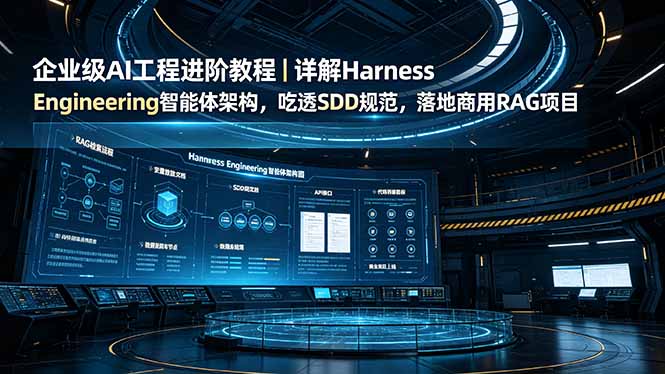 企业级AI工程进阶教程|详解Harness Engineering智能体架构,吃透SDD规范,落地商用RAG项目-知芽创业社
