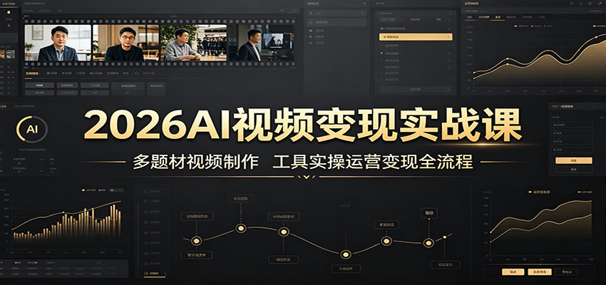 2026AI视频变现实战课：多题材视频制作，工具实操运营变现全流程-知芽创业社