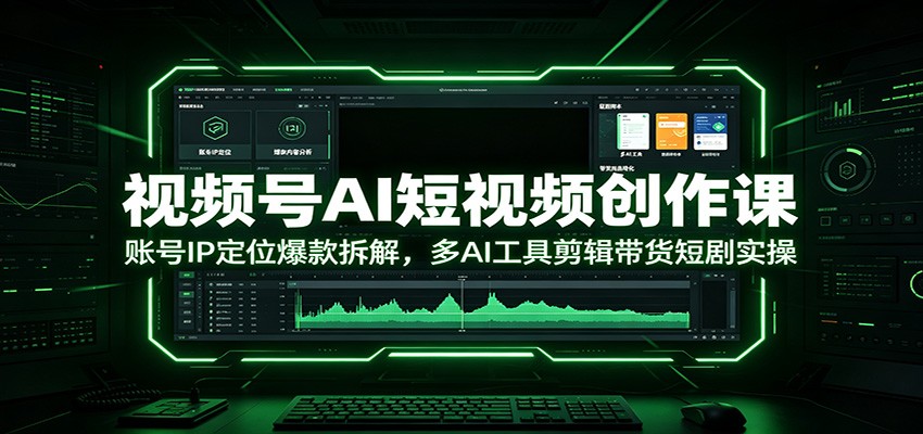 视频号AI短视频创作课:账号IP定位爆款拆解,多AI工具剪辑带货短剧实操-知芽创业社