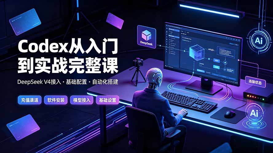 Codex从入门到实战完整课|充值·安装·接入DeepSeek,记忆·插件·Skill·CLI·MCP全拆解-知芽创业社