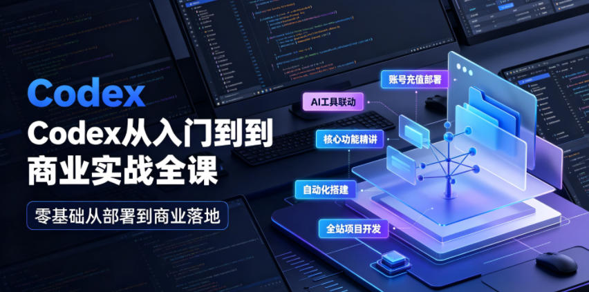 Codex从入门到商业实战全课｜账号充值部署、AI工具联动、核心功能精讲、自动化搭建、全站项目开发零基础教程-知芽创业社