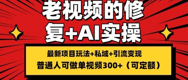 修复老视频的玩法，搬砖+引流的变现(可持久)，单条收益300+【揭秘】-知芽创业社