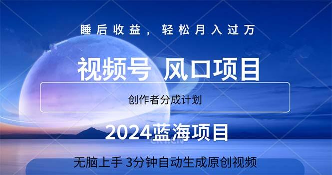 2024蓝海项目，3分钟自动生成视频，月入过万-知芽创业社