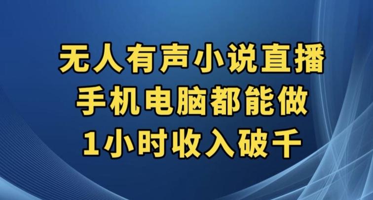 抖音无人有声小说直播，手机电脑都能做，1小时收入破千【揭秘】-知芽创业社