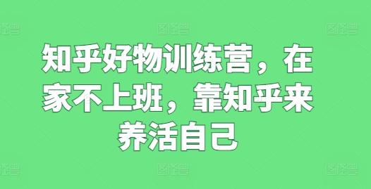 知乎好物训练营，在家不上班，靠知乎来养活自己-知芽创业社