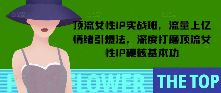 顶流女性IP实战班，流量上亿情绪引爆法，深度打磨顶流女性IP硬核基本功-知芽创业社