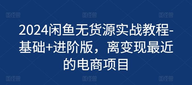2024闲鱼无货源实战教程-基础+进阶版，离变现最近的电商项目-知芽创业社