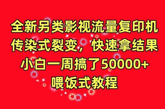 全新另类影视流量复印机，传染式裂变，快速拿结果，小白一周搞了50000+，喂饭式教程【揭秘】-知芽创业社