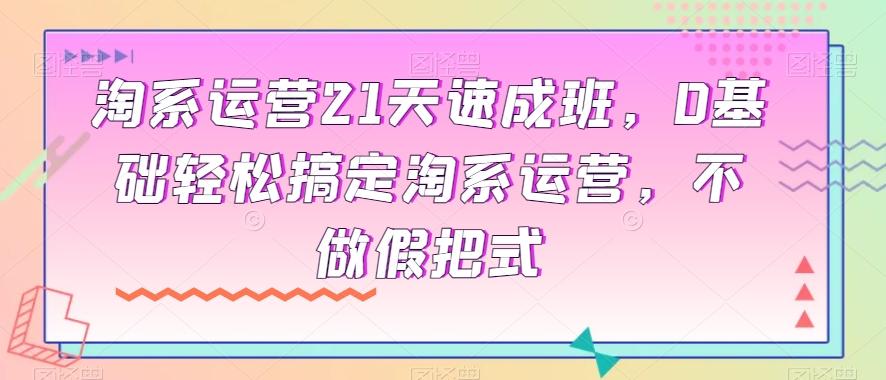 淘系运营21天速成班，0基础轻松搞定淘系运营，不做假把式-知芽创业社