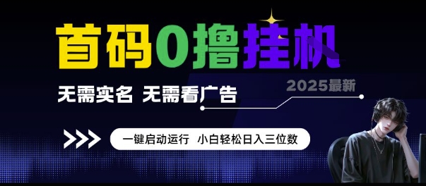 首码0撸挂G项目，无需实名无需看广告 一键启动运行，小白轻松日入三位数【揭秘】-知芽创业社