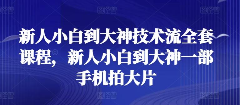 新人小白到大神技术流全套课程，新人小白到大神一部手机拍大片-知芽创业社