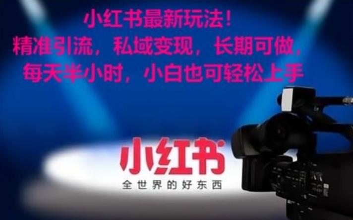 小红书最新玩法！精准引流，私域变现，长期可做，每天半小时，小白也可轻松上手【揭秘】-知芽创业社