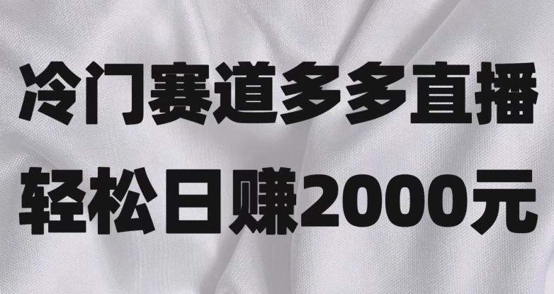 冷门赛道拼多多直播，简单念稿子，日收益2000＋【揭秘】-知芽创业社
