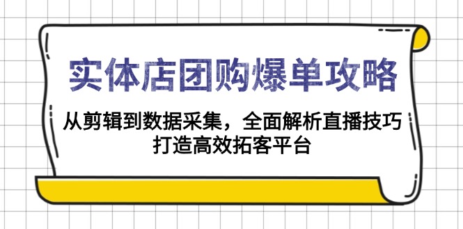 实体店-团购爆单攻略：从剪辑到数据采集，全面解析直播技巧，打造高效…-知芽创业社