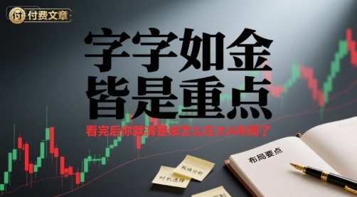 付费文章：字字如金 皆是重点， 看完后 你就清楚该怎么在大A布局了-知芽创业社