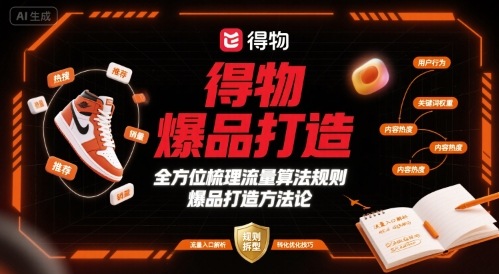 得物爆品打造，全方位梳理得物流量算法规则爆品打造规则-知芽创业社