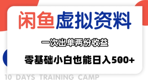 闲鱼虚拟资料新变现玩法，信息差项目，一次出单两份收益，无需囤货，可批量矩阵，零基础小白也能日入多张-知芽创业社