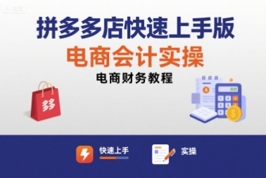拼多多店快速上手版电商会计实操-电商财务教程-知芽创业社