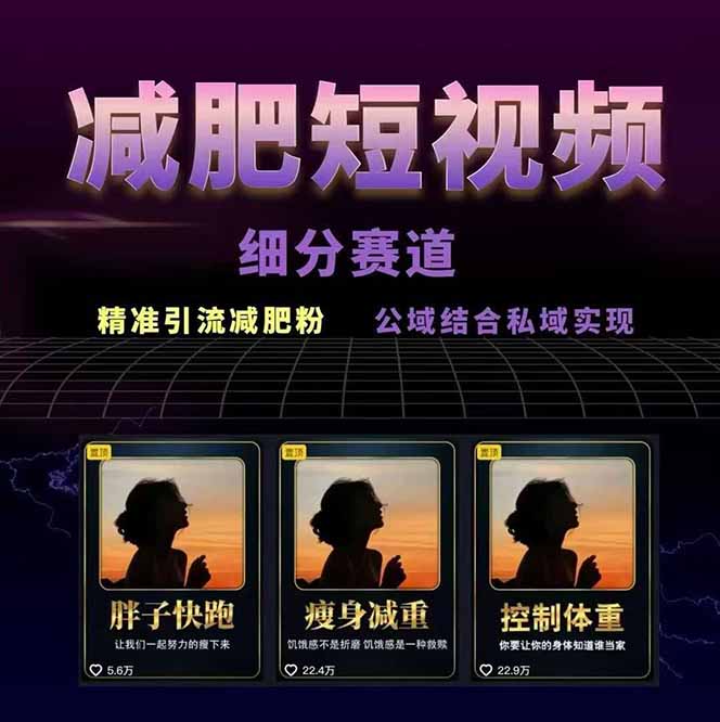 图片[1]-减肥短视频赛道运营课：素材准备-视频制作-引流变现全流程 (附素材-知芽创业社