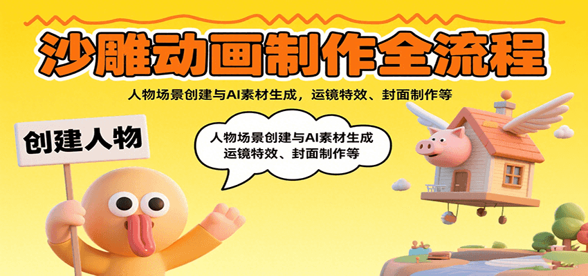 沙雕动画制作全流程：人物场景创建与AI素材生成，运镜特效、封面制作等-知芽创业社