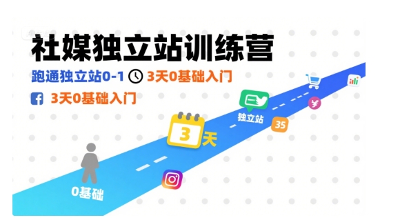 社媒独立站训练营，跑通独立站0-1，3天0基础入门-知芽创业社