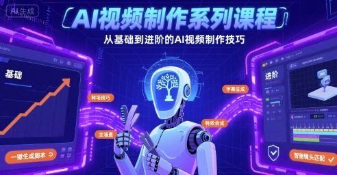 AI视频制作系列课程,从基础到进阶的AI视频制作技巧全涵盖-知芽创业社