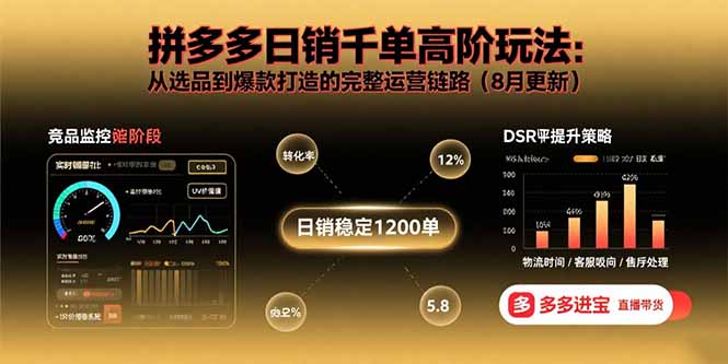 拼多多日销千单高阶玩法：从选品到爆款打造的完整运营链路(8月更新-知芽创业社