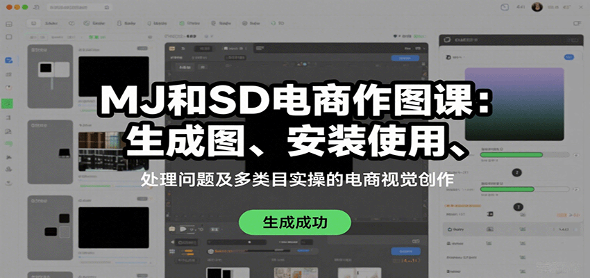 MJ和SD电商作图课：生成图、安装使用、处理问题及多类目实操的电商视觉创作-知芽创业社