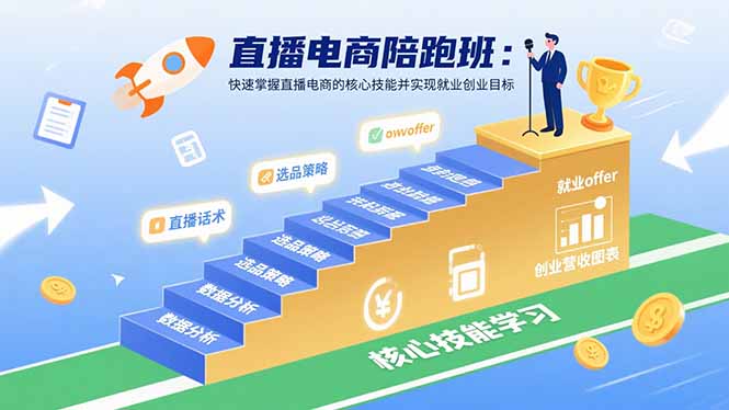 直播电商陪跑班：快速掌握直播电商的核心技能并实现就业/创业目标-知芽创业社