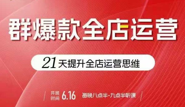 贾真电商群爆款全店运营，21天提升全店运营思维，起店、全店运营爆款不断-知芽创业社
