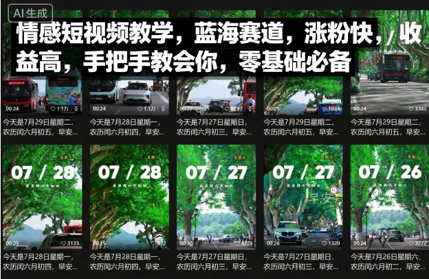 情感短视频教学，蓝海赛道，涨粉快，收益高，手把手教会你，零基础必备-知芽创业社