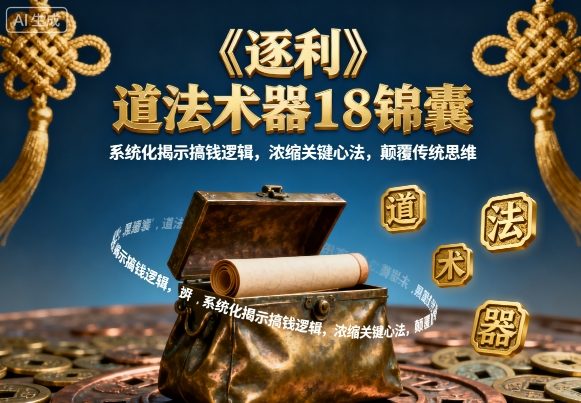 《逐利》道法术器18锦囊，系统化揭示搞钱逻辑，浓缩关键心法，颠覆传统思维-知芽创业社