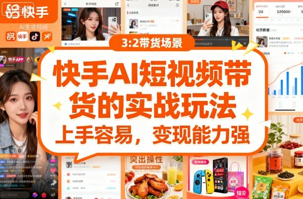 快手ai短视频带货的实战玩法，上手容易，变现能力强-知芽创业社