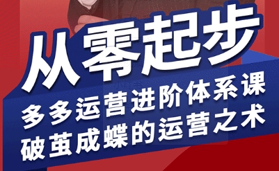 拼多多运营进阶系统课，从零起步，多多运营进阶体系课，破茧成蝶的运营之术(更新9月)-知芽创业社
